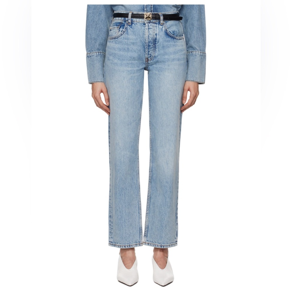 ANINE BING Benson High Rise Straight Jeans 24 - Picture 2 of 6